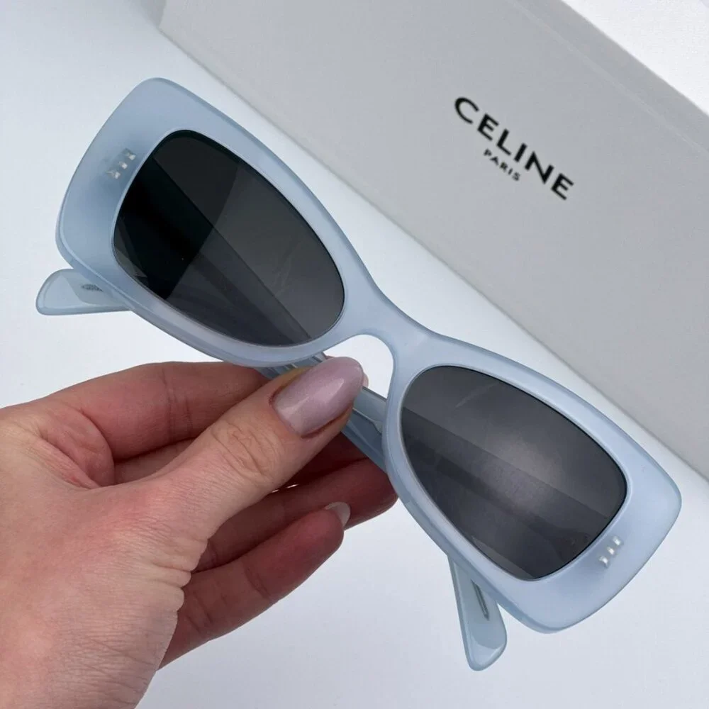 Celine CL40236I 84A CELINE 3 DOTS BRAND NEW Sunglasses Blue Grey Women Butterfly